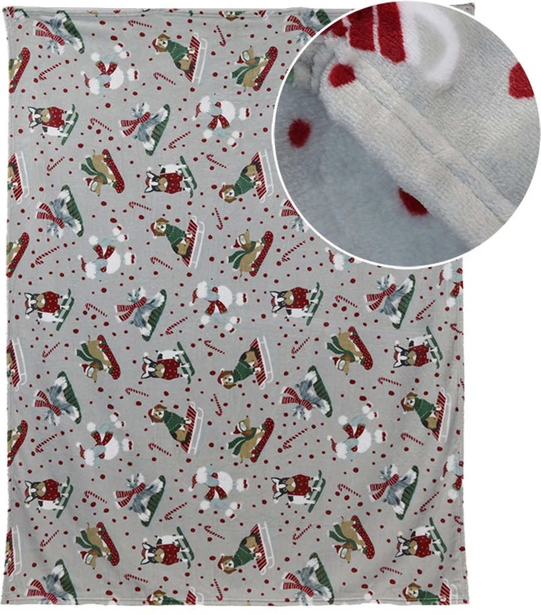 Unique Living - Plaid Xmas Dog 150x200cm 1 Unique Living - Plaid Xmas Dog 150x200cm