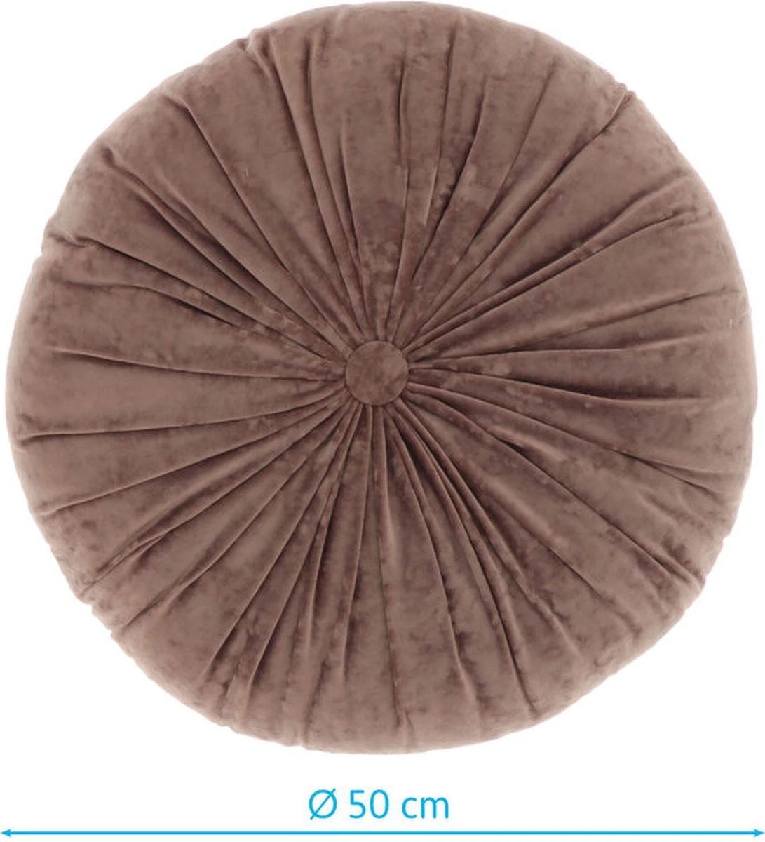 Unique Living - Kussen Tatum 50cm Ø Old Pink 2 Unique Living - Kussen Tatum 50cm Ø Old Pink - Afbeelding 2