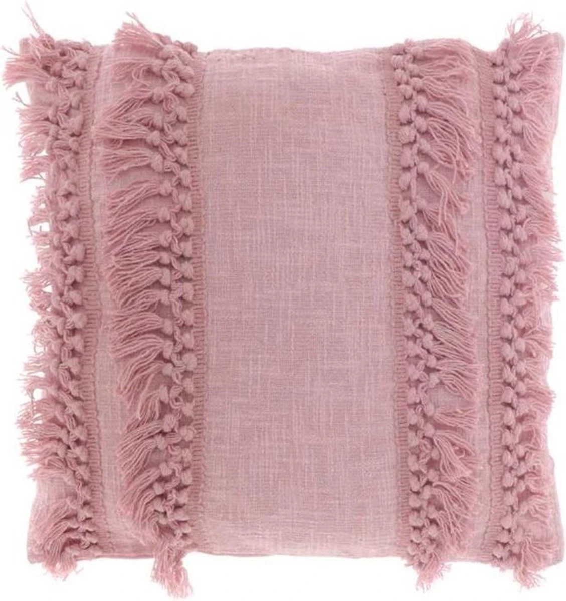 Unique Living Sierkussen - Boho Franjes Roze 1 Unique Living Sierkussen - Boho Franjes Roze