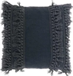 Unique Living | Kussen Saba 45x45cm Dark Grey | Kussen Woonkamer Of Slaapkamer