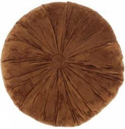 Unique Living | Kussen Tatum 40cm Ø Leather Brown | Kussen Woonkamer Of Slaapkamer