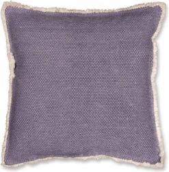Sierkussen “REVI” Paars Gevuld, Met Wasbare Hoes Met Rits "Unique Living By Lemetex" 45x45 Cm. Achterkant Met Jeans Structuur.