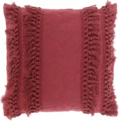 Unique Living Sierkussen - Saba Redwood - Rood - 45 Cm X 45 Cm