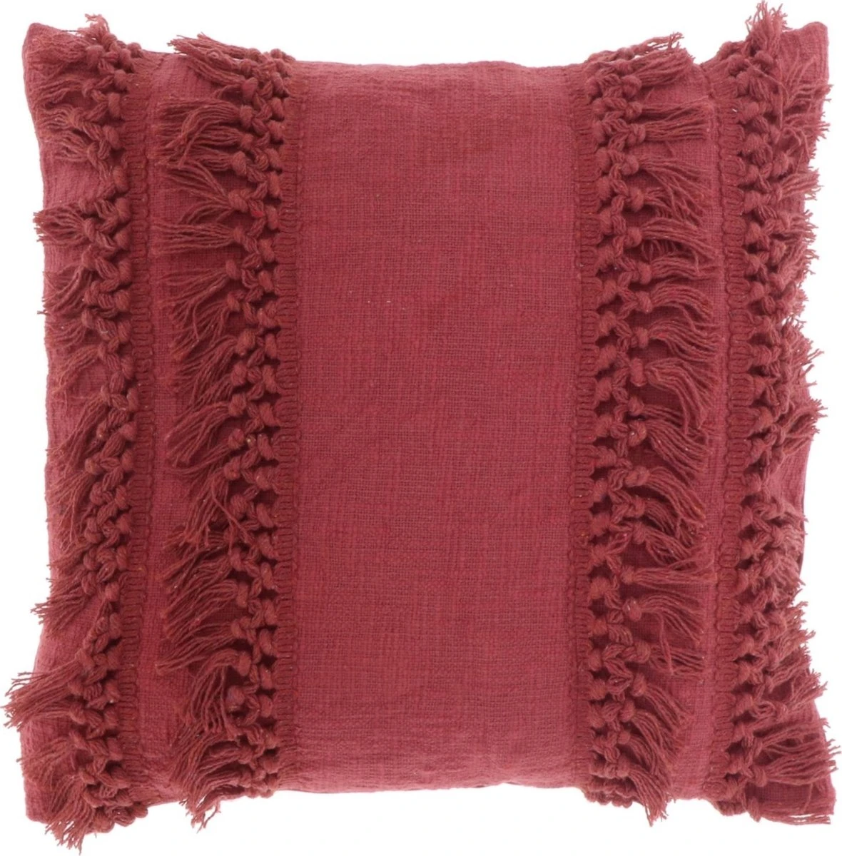 Unique Living Sierkussen - Saba Redwood - Rood - 45 Cm X 45 Cm 1 Unique Living Sierkussen - Saba Redwood - Rood - 45 Cm X 45 Cm