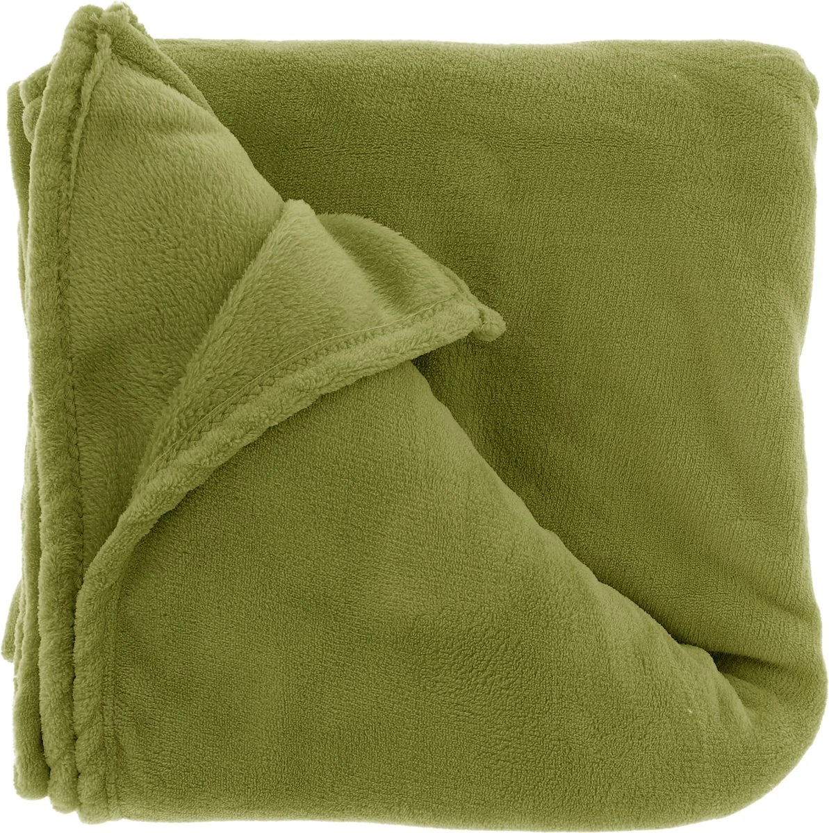 Unique Living Plaid/deken - Fleece - Olijf Groen - Polyester - 150 X 200 Cm 1 Unique Living Plaid/deken - Fleece - Olijf Groen - Polyester - 150 X 200 Cm