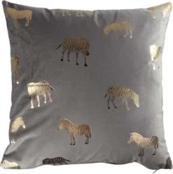Unique Living Zebra Sierkussen - Zebra - Dark Grey - 45x45cm
