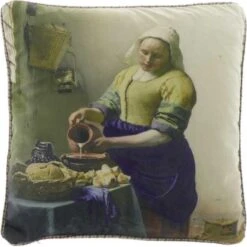 Unique Living | Kussen - Melkmeisje - 45x45cm - Kussen Woonkamer Of Slaapkamer