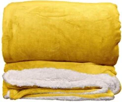 Unique Living Lars XL Plaid - 220x240 Cm - Bamboo Yellow