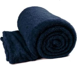Unique Living Teddy Glitter - Fleece - Plaid - 150x200 Cm - Dark Blue