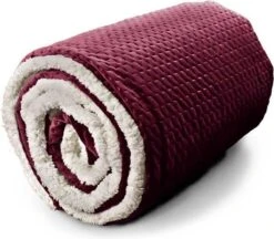 Unique Living Plaid Hailey - 150x200cm - Tawny Port - Bordeaux