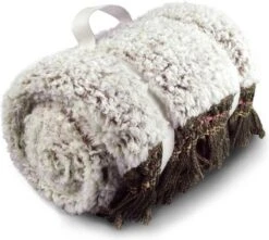 Unique Living Puck - Fleece - Plaid - 130x160 Cm - Taupe