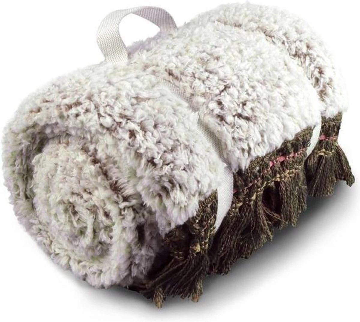 Unique Living Puck - Fleece - Plaid - 130x160 Cm - Taupe 1 Unique Living Puck - Fleece - Plaid - 130x160 Cm - Taupe