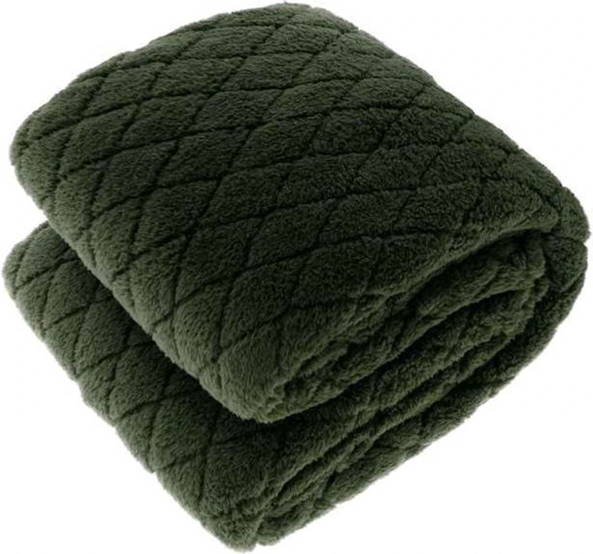 Unique Living Ezra - Fleece - Plaid - 150x200 Cm - Dark Green 1 Unique Living Ezra - Fleece - Plaid - 150x200 Cm - Dark Green