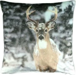 Unique Living Winter Sierkussen Dier Hert - Dessin 9 - 45x45cm