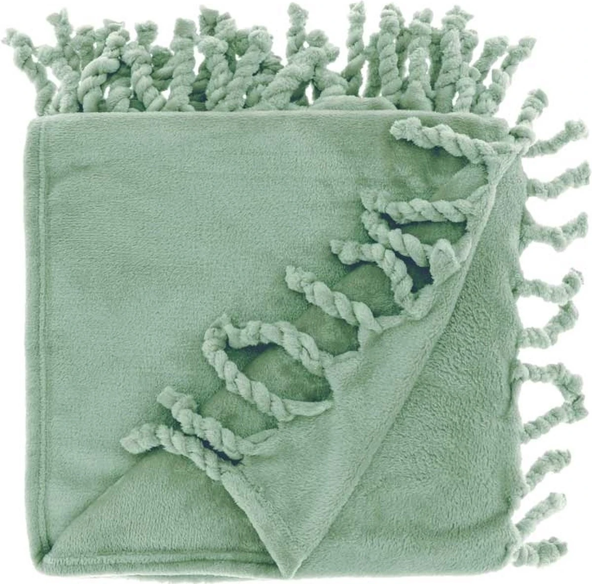 Unique Living - Boho Plaid Met Franjes - 130x160 - Surf Blue 1 Unique Living - Boho Plaid Met Franjes - 130x160 - Surf Blue