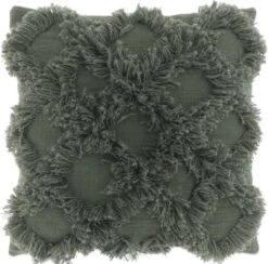 Unique Living | Kussen Olwen 45x45cm Deep Green | Kussen Woonkamer Of Slaapkamer