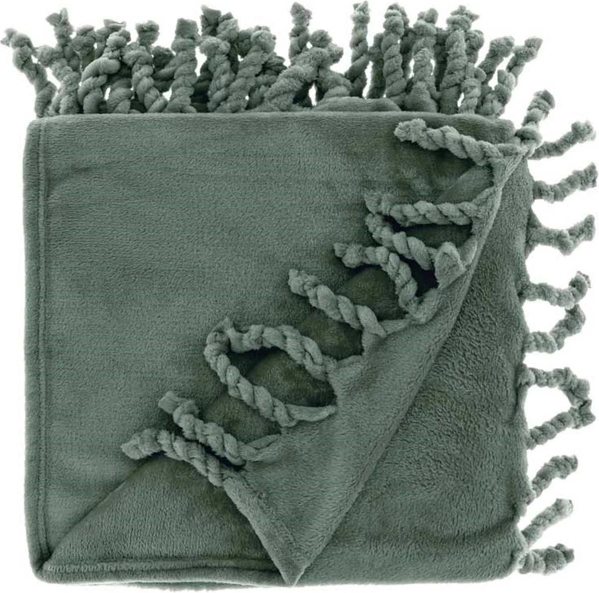 Unique Living - Boho Plaid Met Franjes - 130x160 - Laurel Green 1 Unique Living - Boho Plaid Met Franjes - 130x160 - Laurel Green