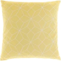 Unique Living | Kussen Cilou 45x45cm Soft Yellow | Kussen Woonkamer Of Slaapkamer