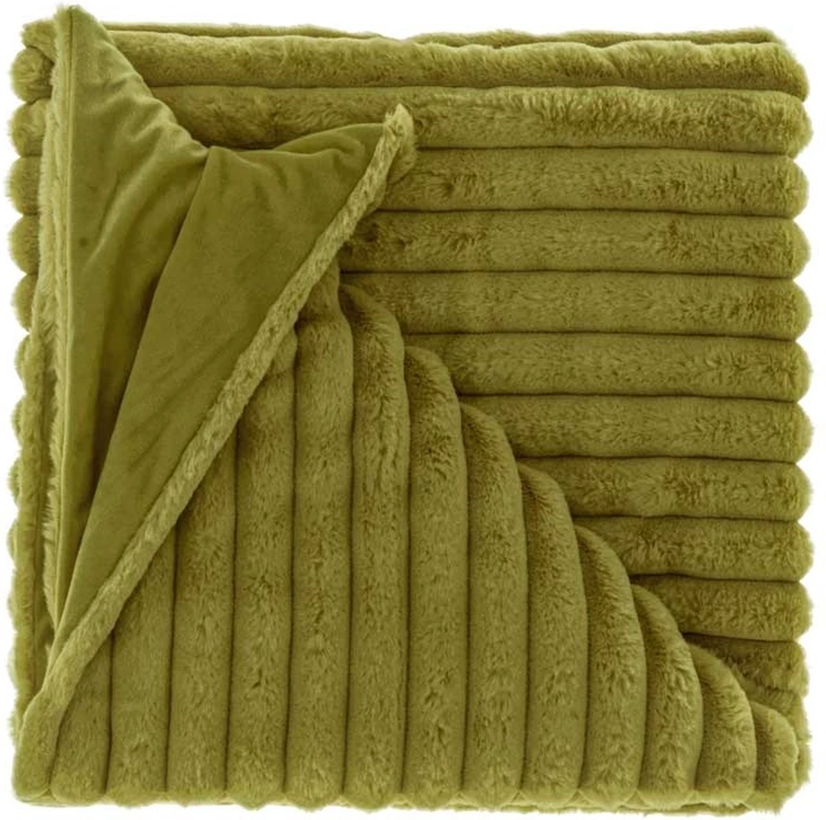 Unique Living - Plaid Peppe 150x200cm Moss Green 1 Unique Living - Plaid Peppe 150x200cm Moss Green