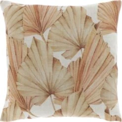 Unique Living - Sierkussen Bladeren Naturel - Polyester Multi - 45x45x0cm (hxbxd)