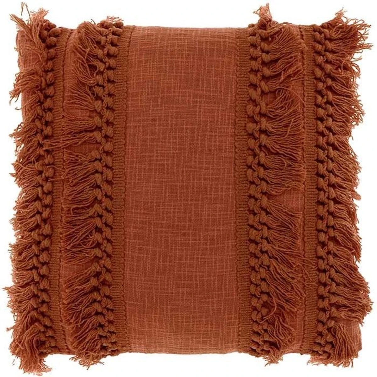 Unique Living Sierkussen - Boho Franjes Terracotta 1 Unique Living Sierkussen - Boho Franjes Terracotta