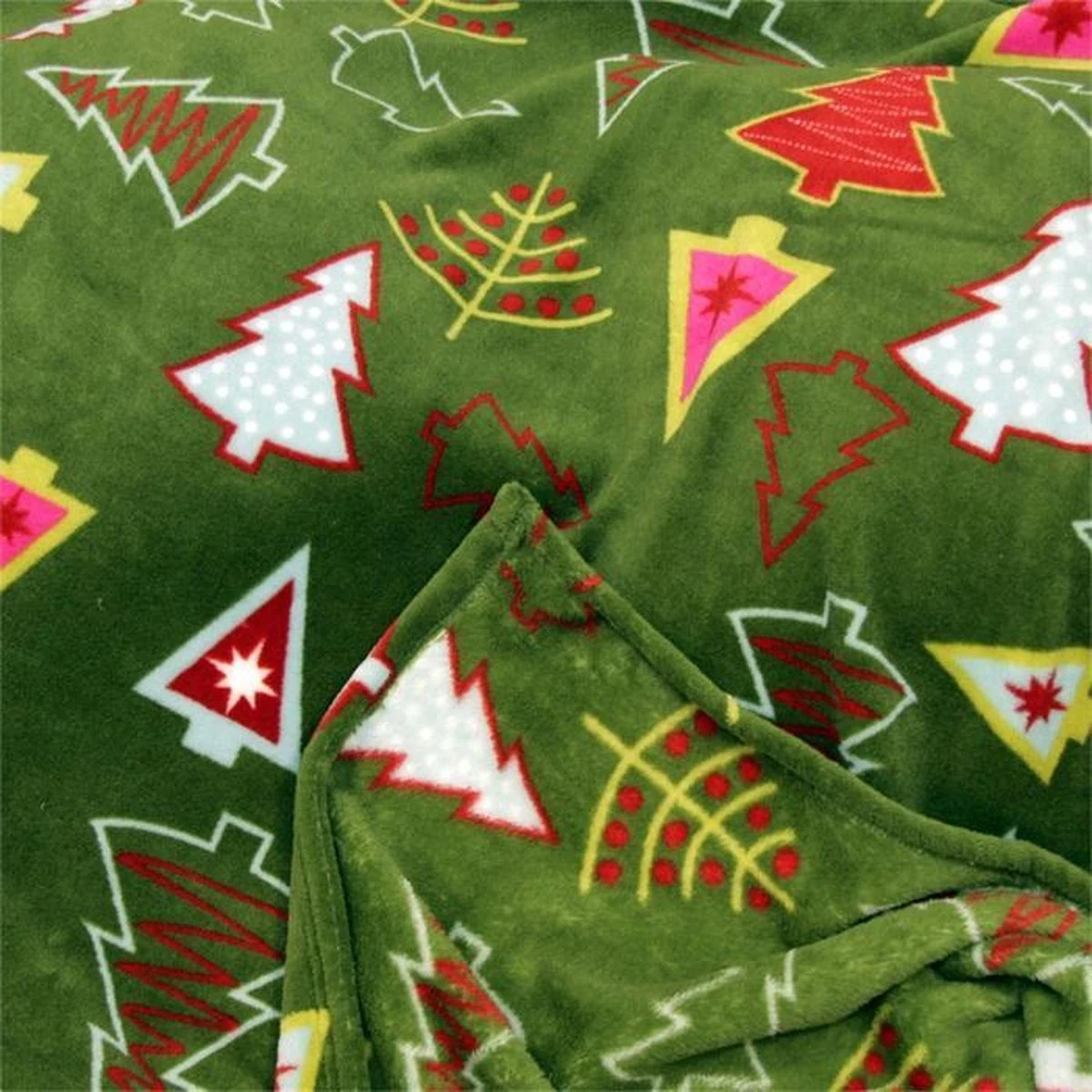 Unique Living | Kerst Plaid 130x160cm Boom Groen 1 Unique Living | Kerst Plaid 130x160cm Boom Groen