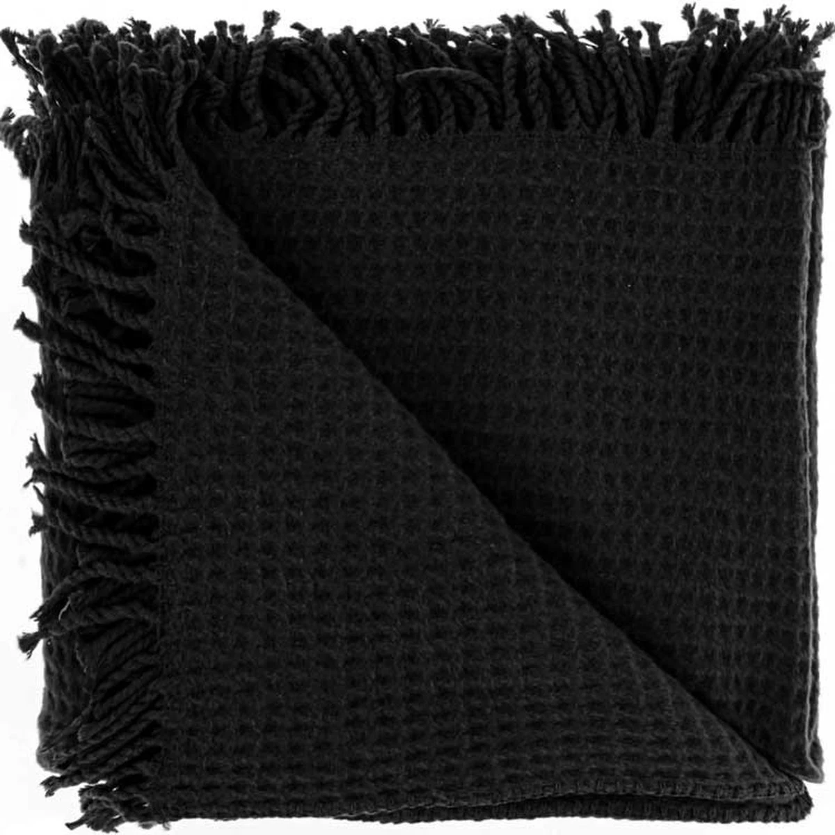 Unique Living - Plaid Selien 150x200cm Black 2 Unique Living - Plaid Selien 150x200cm Black - Afbeelding 2