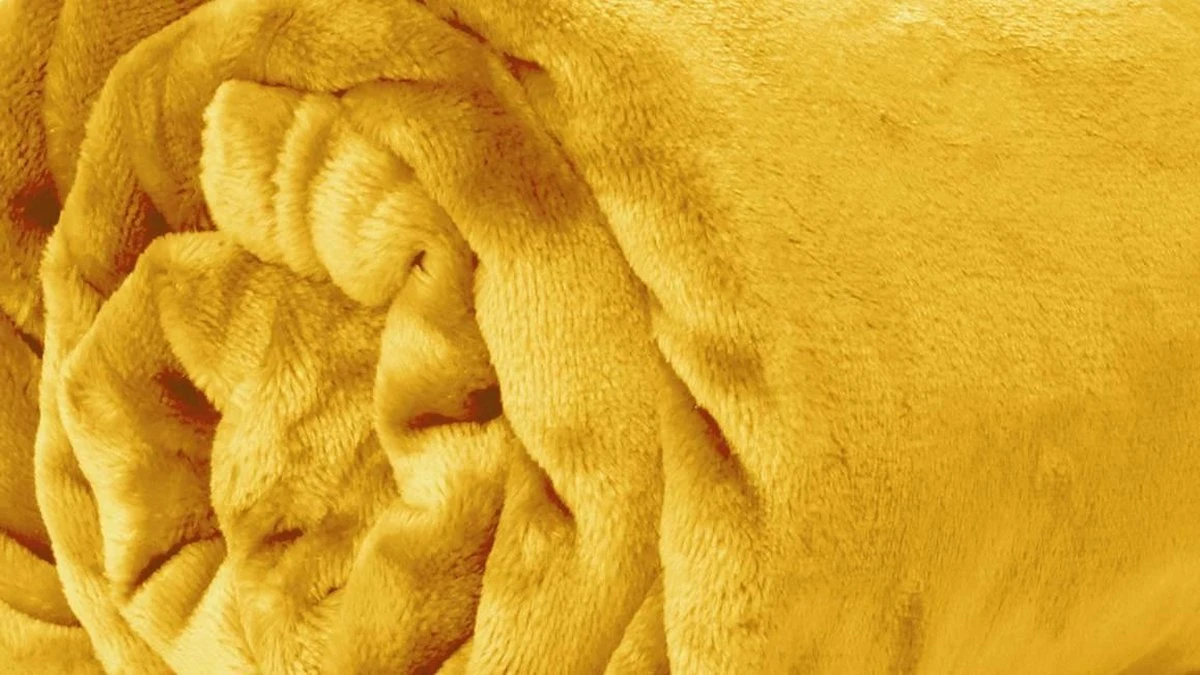 Unique Living Enzo - Fleece - Plaid - 130x180 Cm - Bamboo Yellow 2 Unique Living Enzo - Fleece - Plaid - 130x180 Cm - Bamboo Yellow - Afbeelding 2