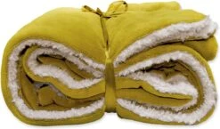 Unique Living - Plaid Lars Geel - Polyester Curry - 200x150x0cm (hxbxd)