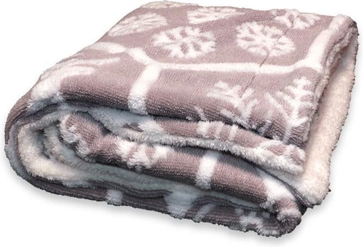 Unique Living Jul - Fleece - Plaid - 150x200 Cm - Taupe 1 Unique Living Jul - Fleece - Plaid - 150x200 Cm - Taupe