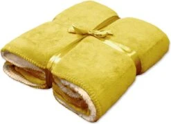 Unique Living Coby Plaid - 130x160 Cm - Bamboo Yellow