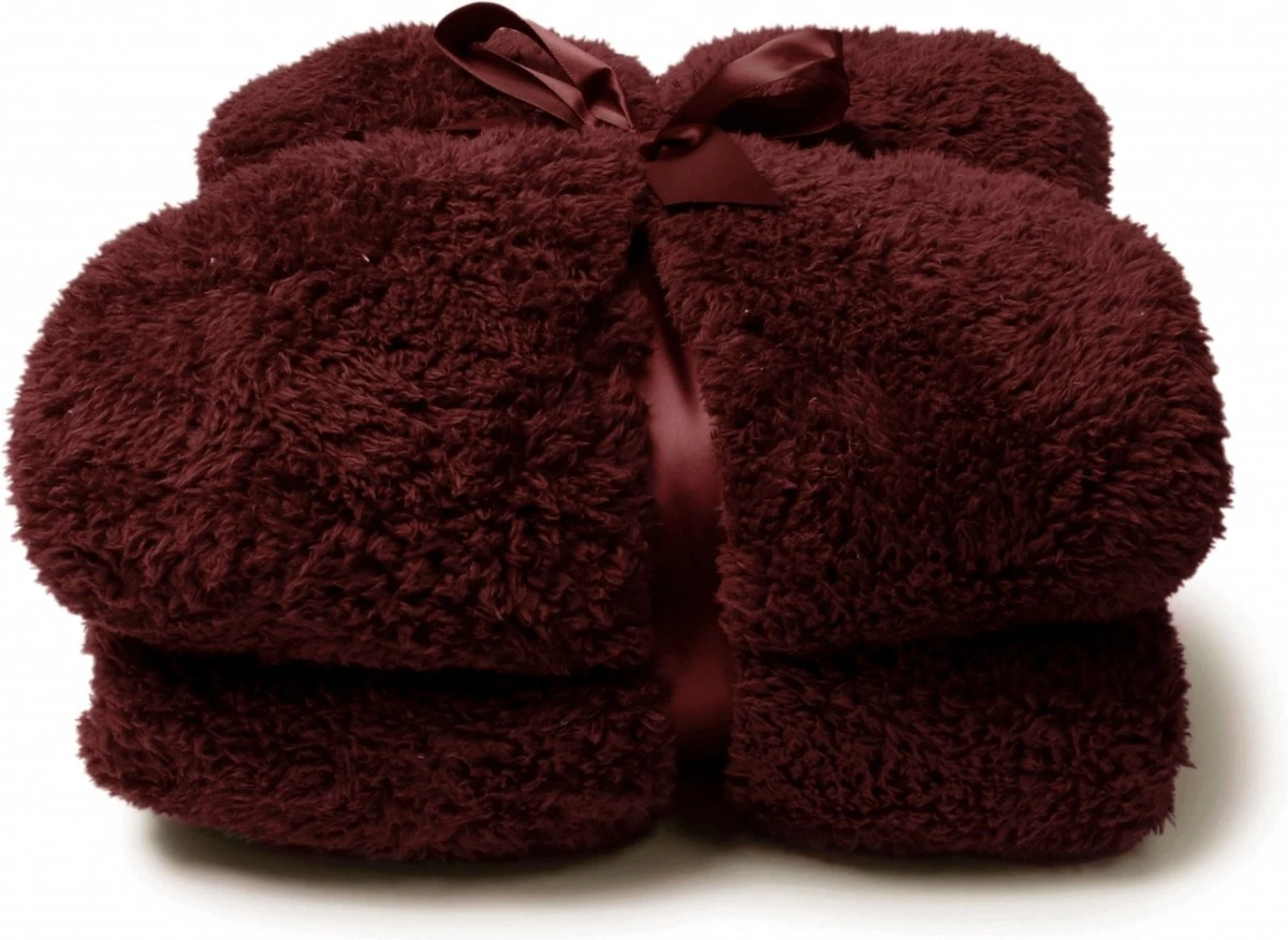 Unique Living Plaid - Teddy - Rood - Polyester 4 Unique Living Plaid - Teddy - Rood - Polyester - Afbeelding 4