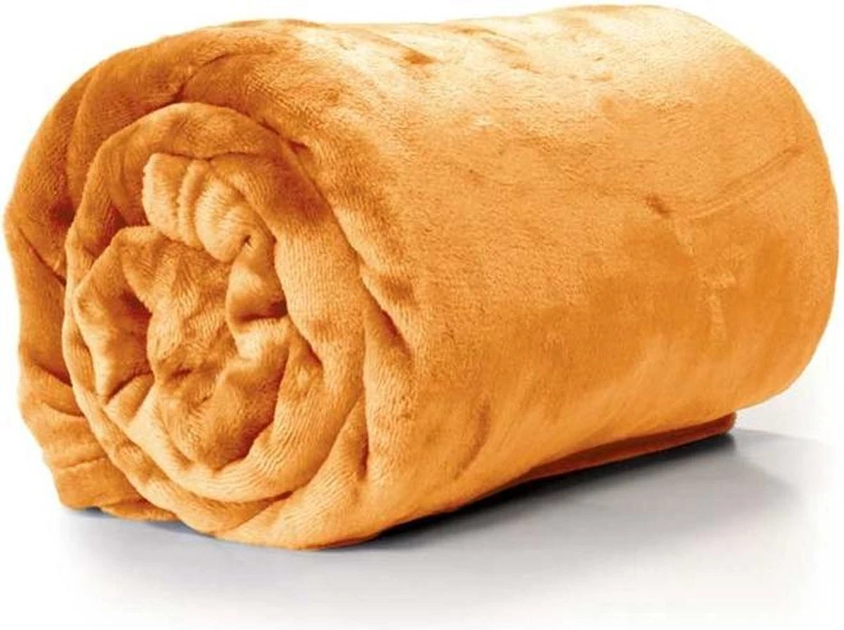 Unique Living - Enzo Plaid 130x180cm Mango 1 Unique Living - Enzo Plaid 130x180cm Mango