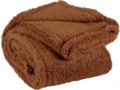 Unique Living Plaid Teddy - Polyester - Bruin - 150 X 200 X 0 Cm (BxHxD)