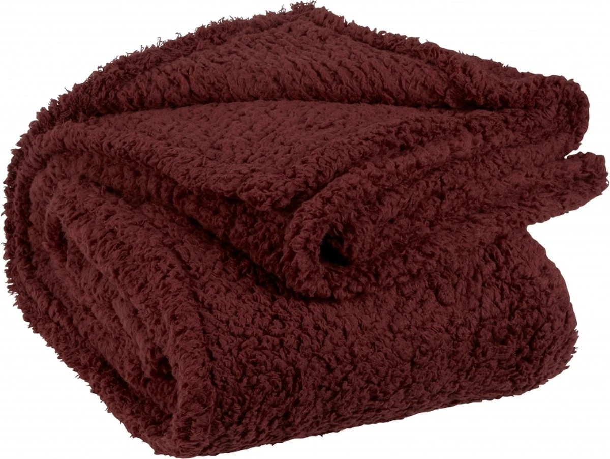 Unique Living Plaid - Teddy - Rood - Polyester 1 Unique Living Plaid - Teddy - Rood - Polyester