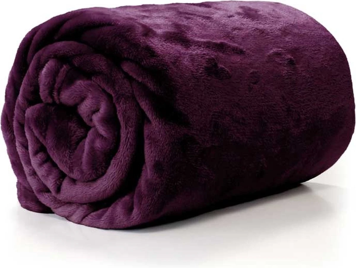 Unique Living - Enzo Plaid 130x180cm Dark Purple 3 Unique Living - Enzo Plaid 130x180cm Dark Purple - Afbeelding 3