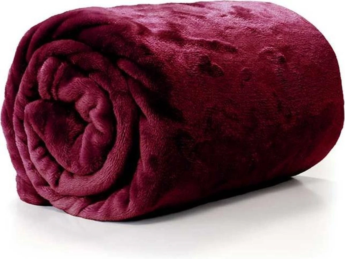 Unique Living Enzo - Fleece Polyester - Plaid - 130x180 Cm - Pomegranate 2 Unique Living Enzo - Fleece Polyester - Plaid - 130x180 Cm - Pomegranate - Afbeelding 2