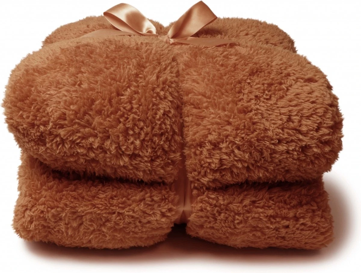 Unique Living Plaid Teddy - Polyester - Bruin - 150 X 200 X 0 Cm (BxHxD) 3 Unique Living Plaid Teddy - Polyester - Bruin - 150 X 200 X 0 Cm (BxHxD) - Afbeelding 3