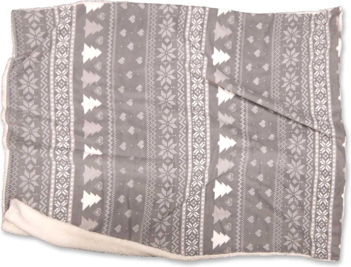 Unique Living Wonderful - Fleece - Plaid - 130x160 Cm - Grey 1 Unique Living Wonderful - Fleece - Plaid - 130x160 Cm - Grey