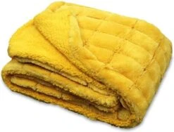 Unique Living Xavi Fleece Plaid - 130x160 Cm - Golden Glow