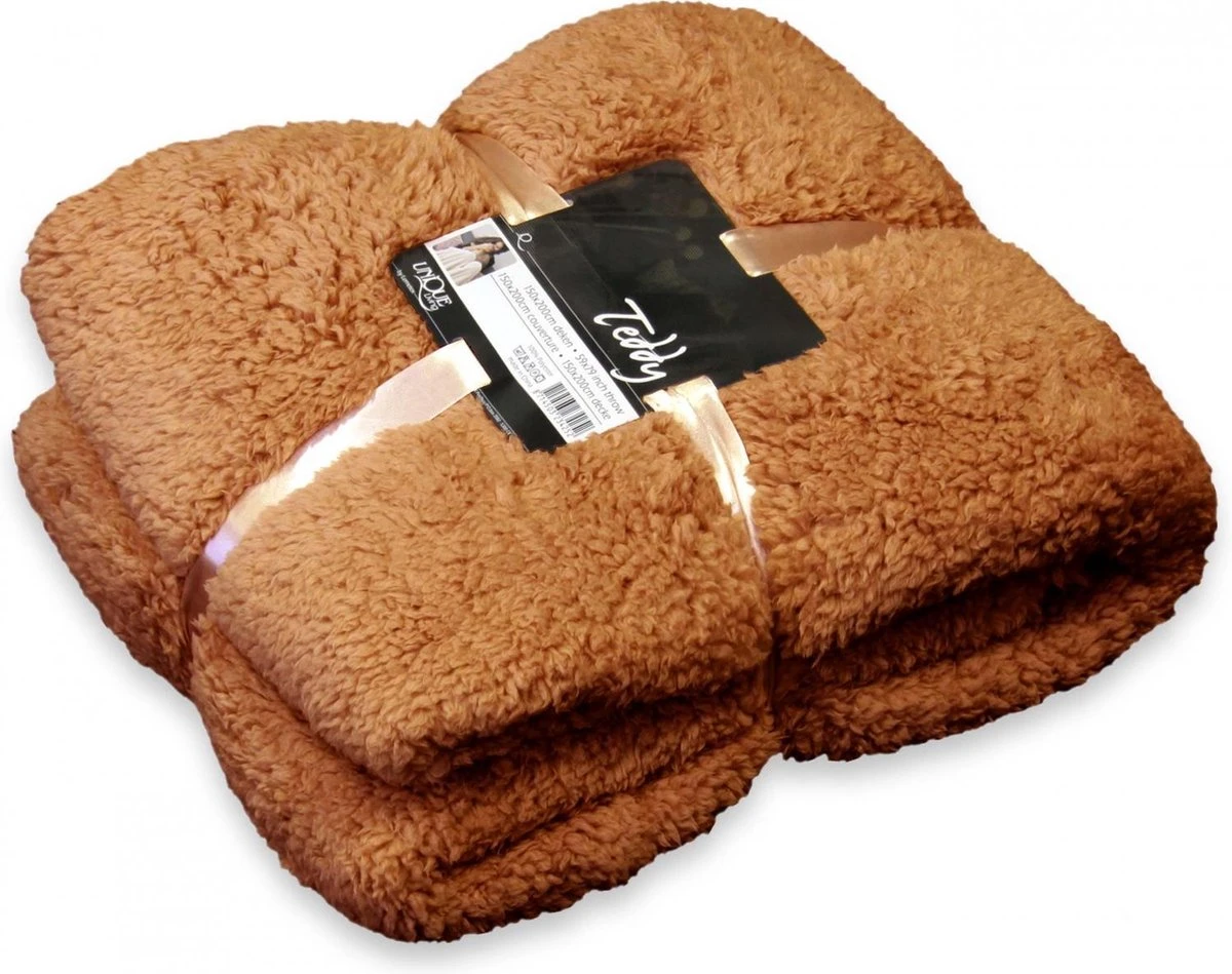 Plaid Teddy - Unique Living - 150x200cm - Hazel Brown 1 Plaid Teddy - Unique Living - 150x200cm - Hazel Brown