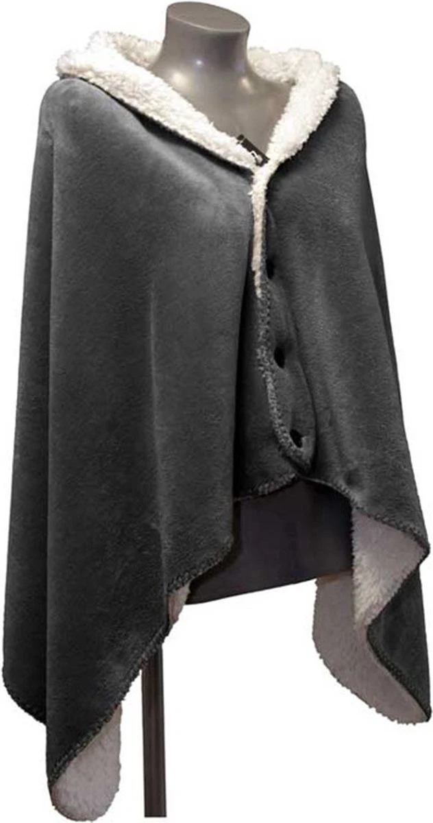 Unique Living Coby Omslagplaid - 75x150 Cm - Donker Grijs 1 Unique Living Coby Omslagplaid - 75x150 Cm - Donker Grijs