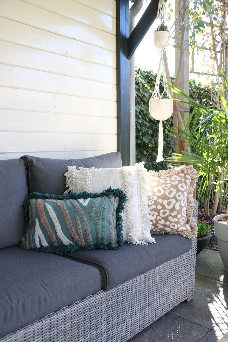 Unique Living Sierkussen - Boho Franjes Wit 7 Unique Living Sierkussen - Boho Franjes Wit - Afbeelding 7