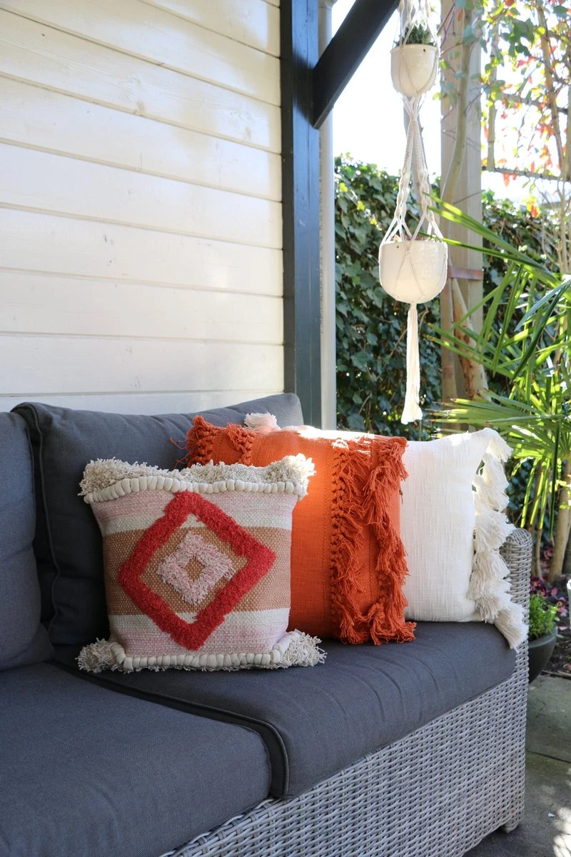 Unique Living Sierkussen - Boho Franjes Terracotta 2 Unique Living Sierkussen - Boho Franjes Terracotta - Afbeelding 2