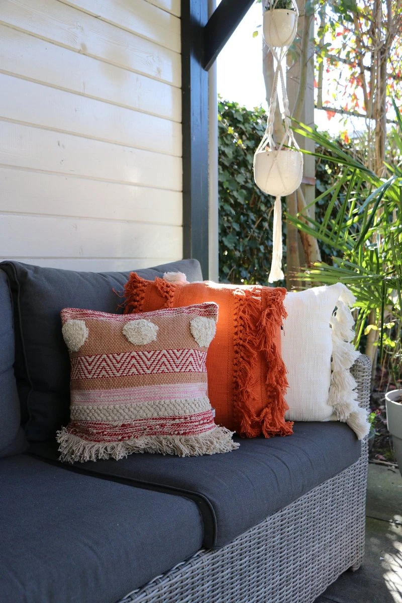 Unique Living Sierkussen - Boho Franjes Terracotta 3 Unique Living Sierkussen - Boho Franjes Terracotta - Afbeelding 3