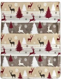 Unique Living Xmas Forest Kerst / Winter Plaid - Kerst - 130x160cm